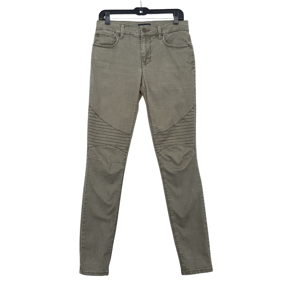 Express Moto Legging Mid‎ Rise Women 4 Cotton Blend Olive Green